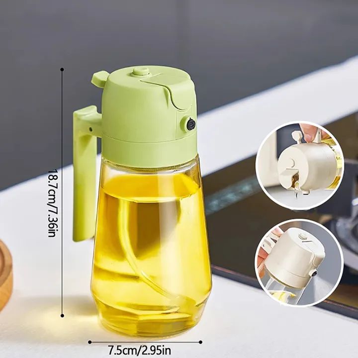 Oil Sprayer Glass Bottle 2 in 1 for kitchen appliance 2 Oil Sprayer Glass Bottle 2 In 1 For Kitchen Appliance